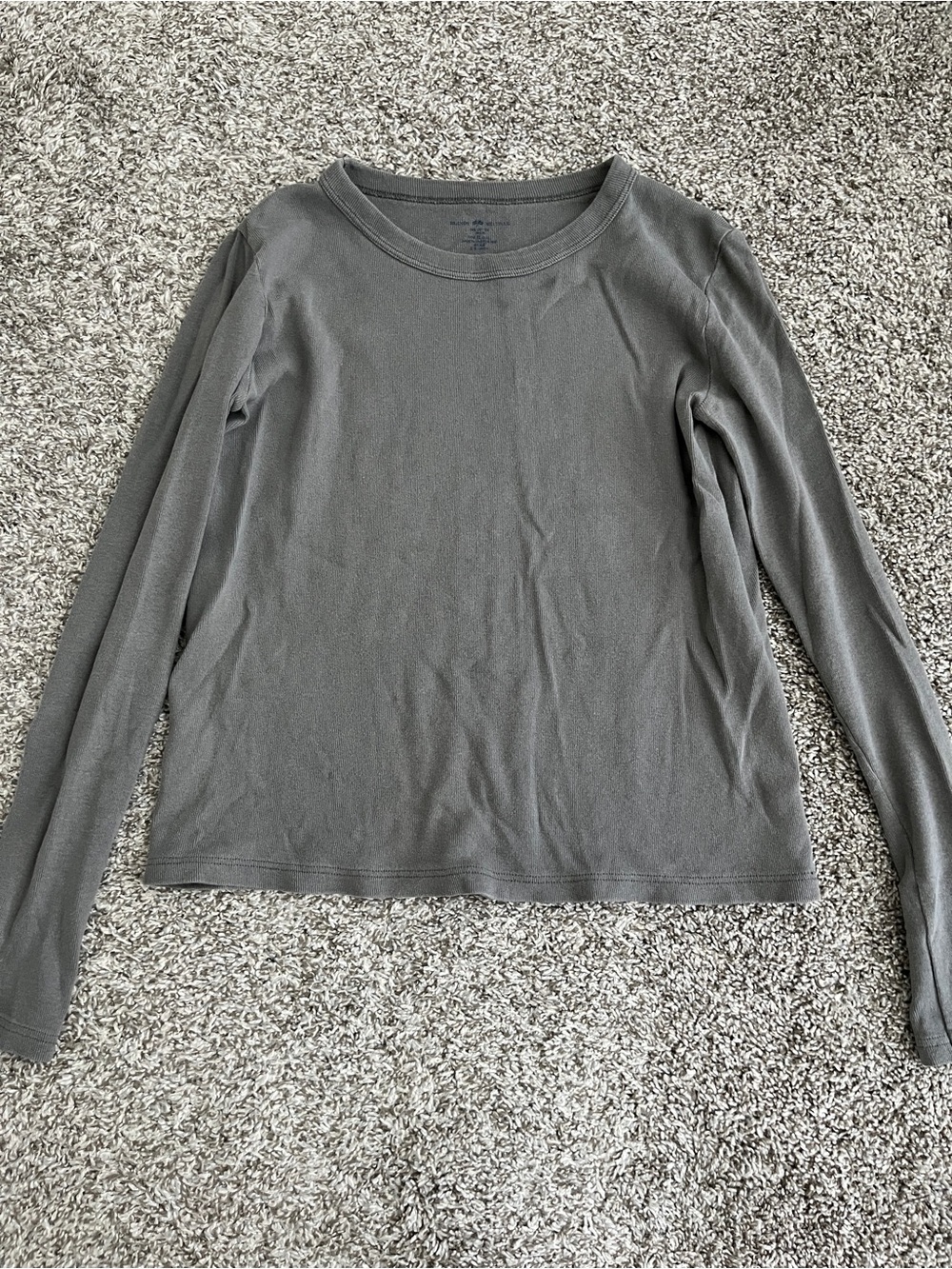 Brandy Melville Gray Cotton Long Sleeve Shirt